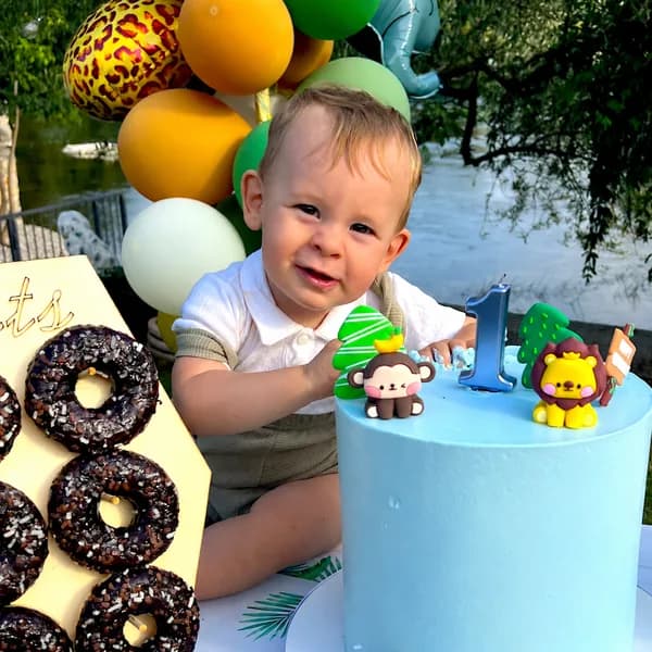 The original birthday photo the mosaic was built from